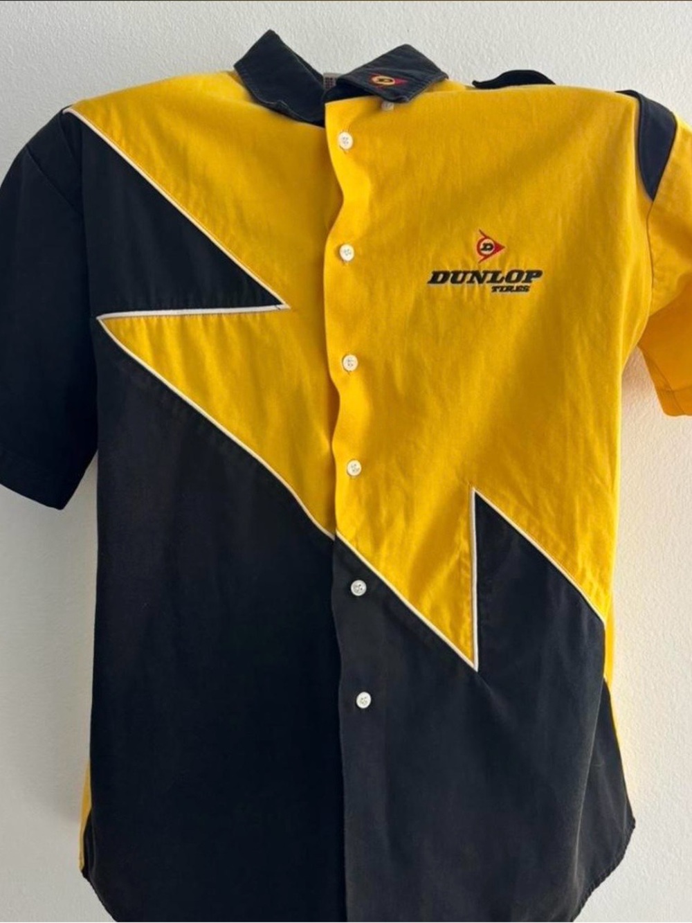 Dunlop Yellow & Black Short Sleeve Button-Down Shirt